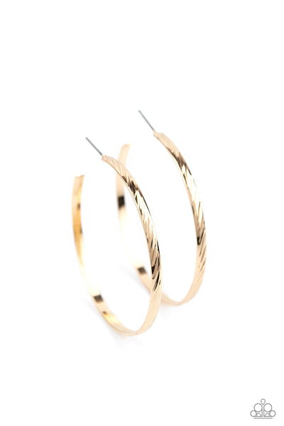 Paparazzi Earring - Reporting for Duty - Gold Hoops