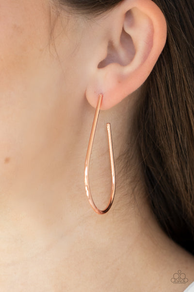 Paparazzi Earring - City Curves - Copper