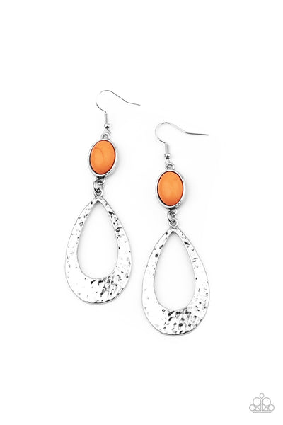 Paparazzi Earring - Badlands Baby - Orange