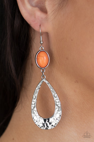 Paparazzi Earring - Badlands Baby - Orange