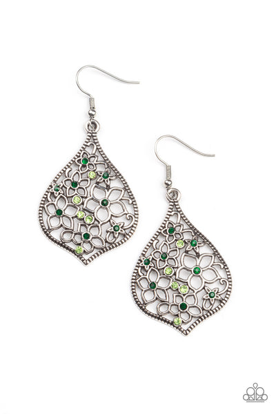 Paparazzi Earring - Full Out Florals - Green