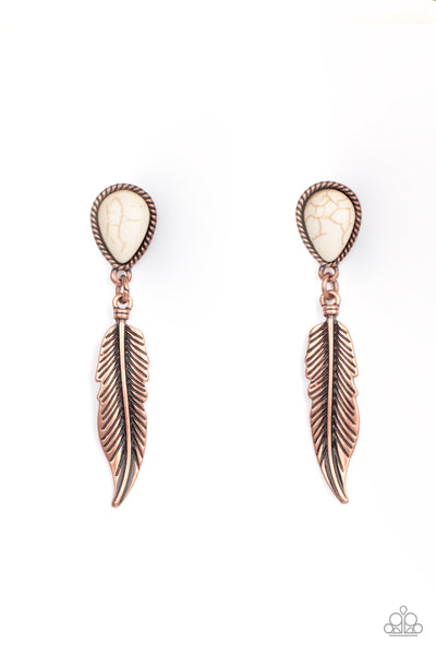 Paparazzi Earring - Totally Tran-QUILL - Copper