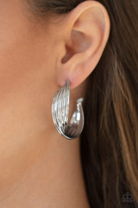 Paparazzi Earring - Curves In All The Right Places - Silver Hoops