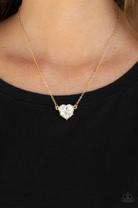 Paparazzi Necklace - She Works HEART For The Money - Gold