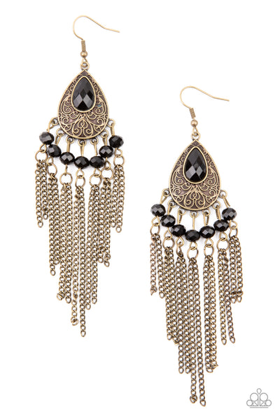 Paparazzi Earring - Floating on HEIR - Brass