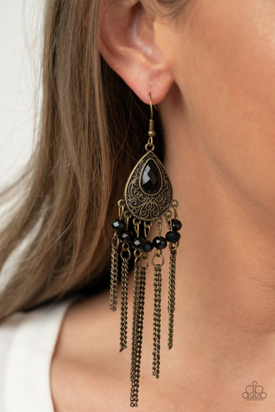 Paparazzi Earring - Floating on HEIR - Brass