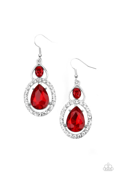Paparazzi Earring - Double The Drama - Red