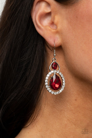 Paparazzi Earring - Double The Drama - Red