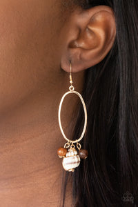 Paparazzi Earring - Golden Grotto - Brown