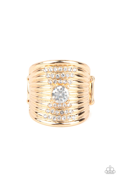 Paparazzi Ring - Crystal Corsets - Gold
