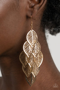 Paparazzi Earring - Limitlessly Leafy - Gold