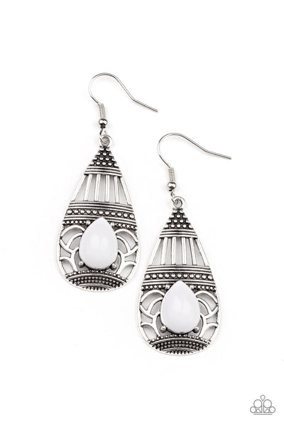 Paparazzi Earring - Eastern Essence - White