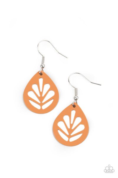 Paparazzi Earring - LEAF Yourself Wide Open - Orange