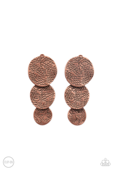 Paparazzi Earring - Ancient Antiquity - Copper