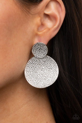 Paparazzi Earring - Refined Relic - Silver