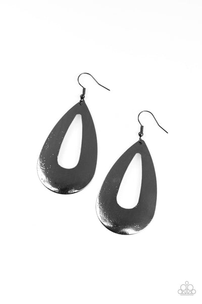 Paparazzi Earring - Hand It OVAL! - Black