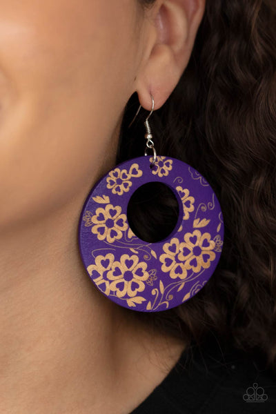 Paparazzi Earring - Galapagos Garden Party - Purple