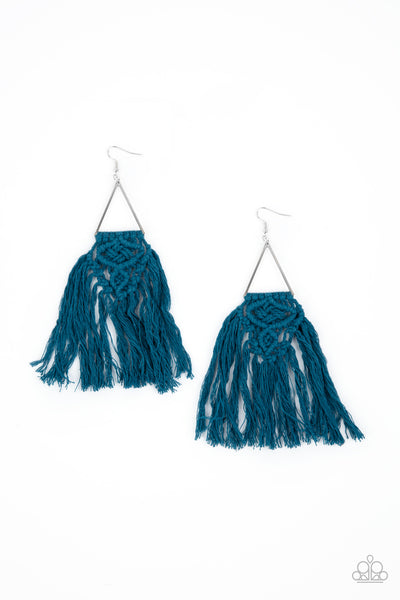 Paparazzi Earring - Modern Day Macrame - Blue