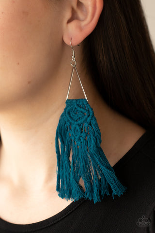 Paparazzi Earring - Modern Day Macrame - Blue