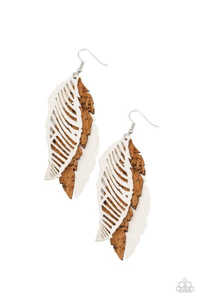 Paparazzi Earring - WINGING Off The Hook - White