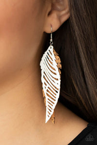 Paparazzi Earring - WINGING Off The Hook - White