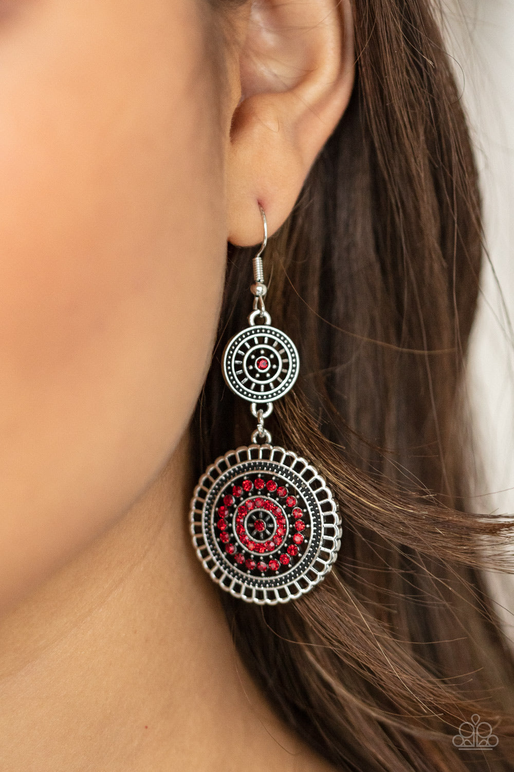 Paparazzi Earring - Bohemian Bedazzle - Red