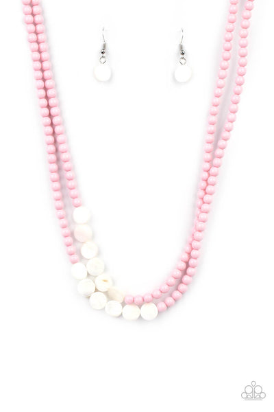 Paparazzi Necklace - Extended STAYCATION - Pink