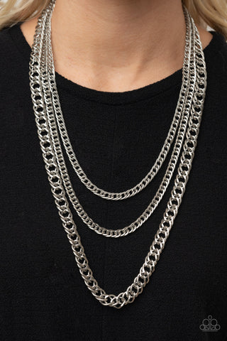 Paparazzi Necklace - Chain of Champions - Silver