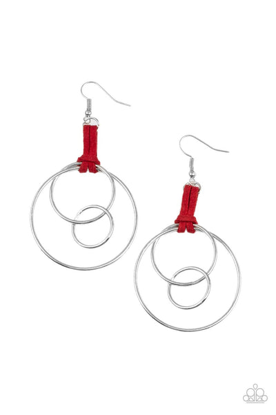 Paparazzi Earring - Fearless Fusion - Red