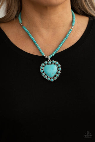 Paparazzi Necklace - A Heart Of Stone - Blue