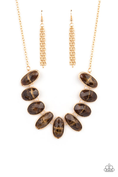 Paparazzi Necklace - Elliptical Episode - Brown