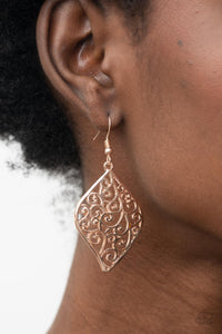 Paparazzi Earring - Your Vine Or Mine - Rose Gold
