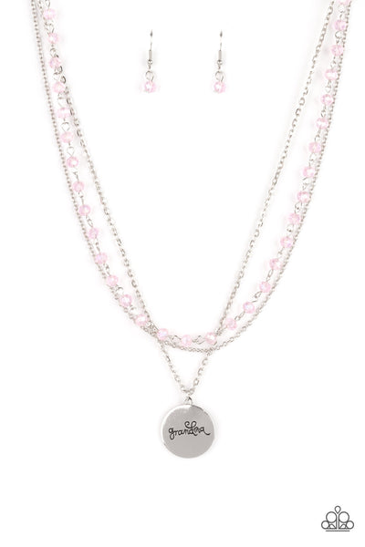 Paparazzi Necklace - Promoted to Grandma - Pink