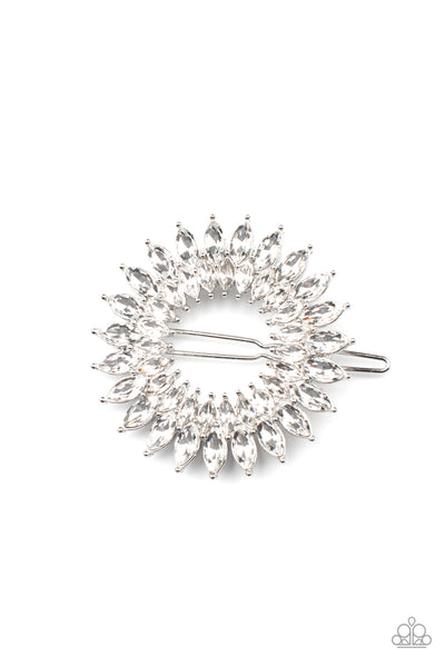 Paparazzi Hair Accessory - Flauntable Fireworks - White Barrette