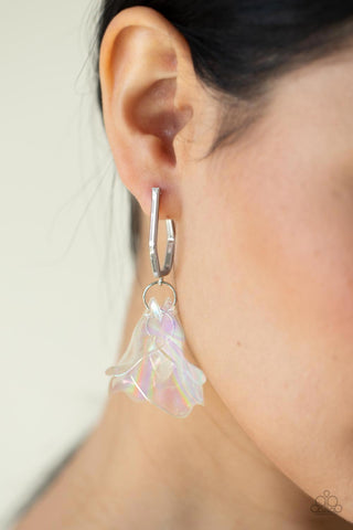 Paparazzi Earring - Jaw-Droppingly Jelly - Silver Hoops