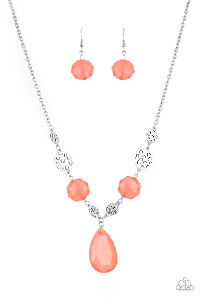 Paparazzi Necklace - DEW What You Wanna DEW - Orange