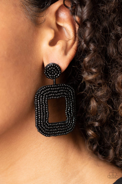 Paparazzi Earring - Beaded Bella - Black