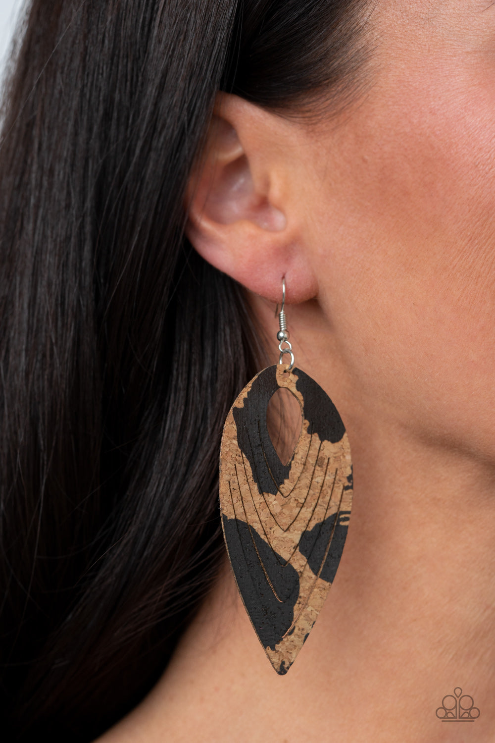 Paparazzi Earring - Cork Cabana - Black