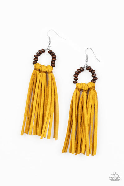 Paparazzi Earring - Easy To PerSUEDE - Yellow