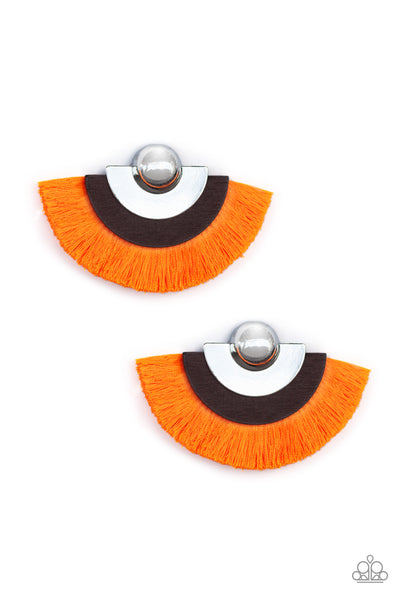 Paparazzi Earring - Fan The Flamboyance - Orange
