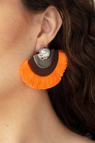 Paparazzi Earring - Fan The Flamboyance - Orange