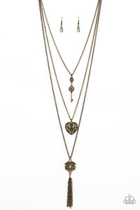 Paparazzi Necklace - Love Opens All Doors - Brass