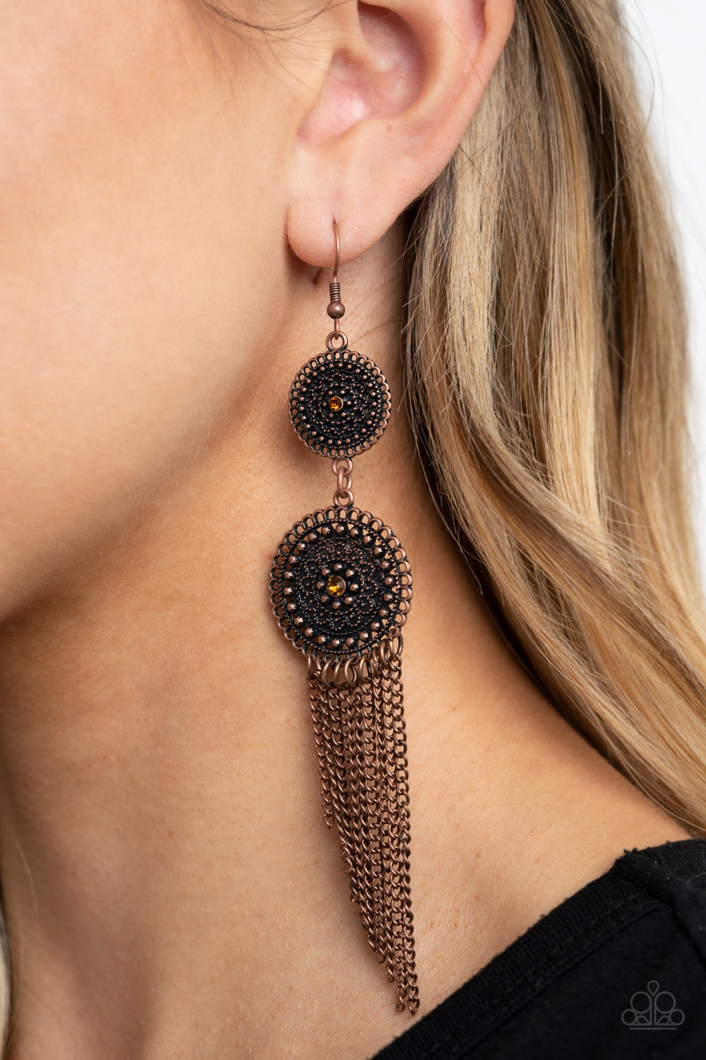 Paparazzi Earring - Medallion Mecca - Copper