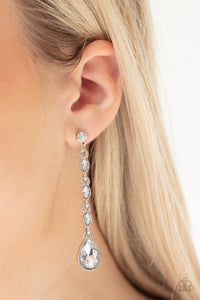 Paparazzi Earrings - Must Love Diamonds - White