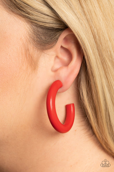 Paparazzi Earring - Woodsy Wonder - Red