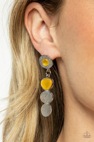 Paparazzi Earring - Asymmetrical Appeal - Yellow
