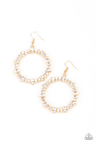 Paparazzi Earring - Glowing Reviews - Gold