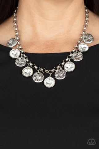 Paparazzi Necklace - Spot On Sparkle - White