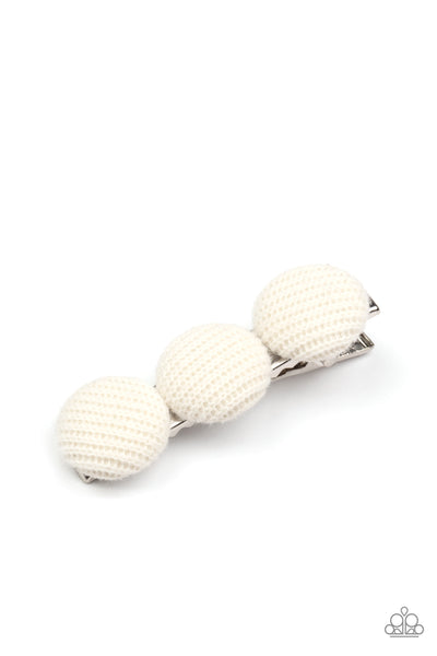 Paparazzi Hair Accessory - Cute as a Button - White