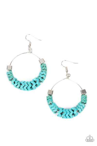 Paparazzi Earring - Capriciously Crimped - Blue